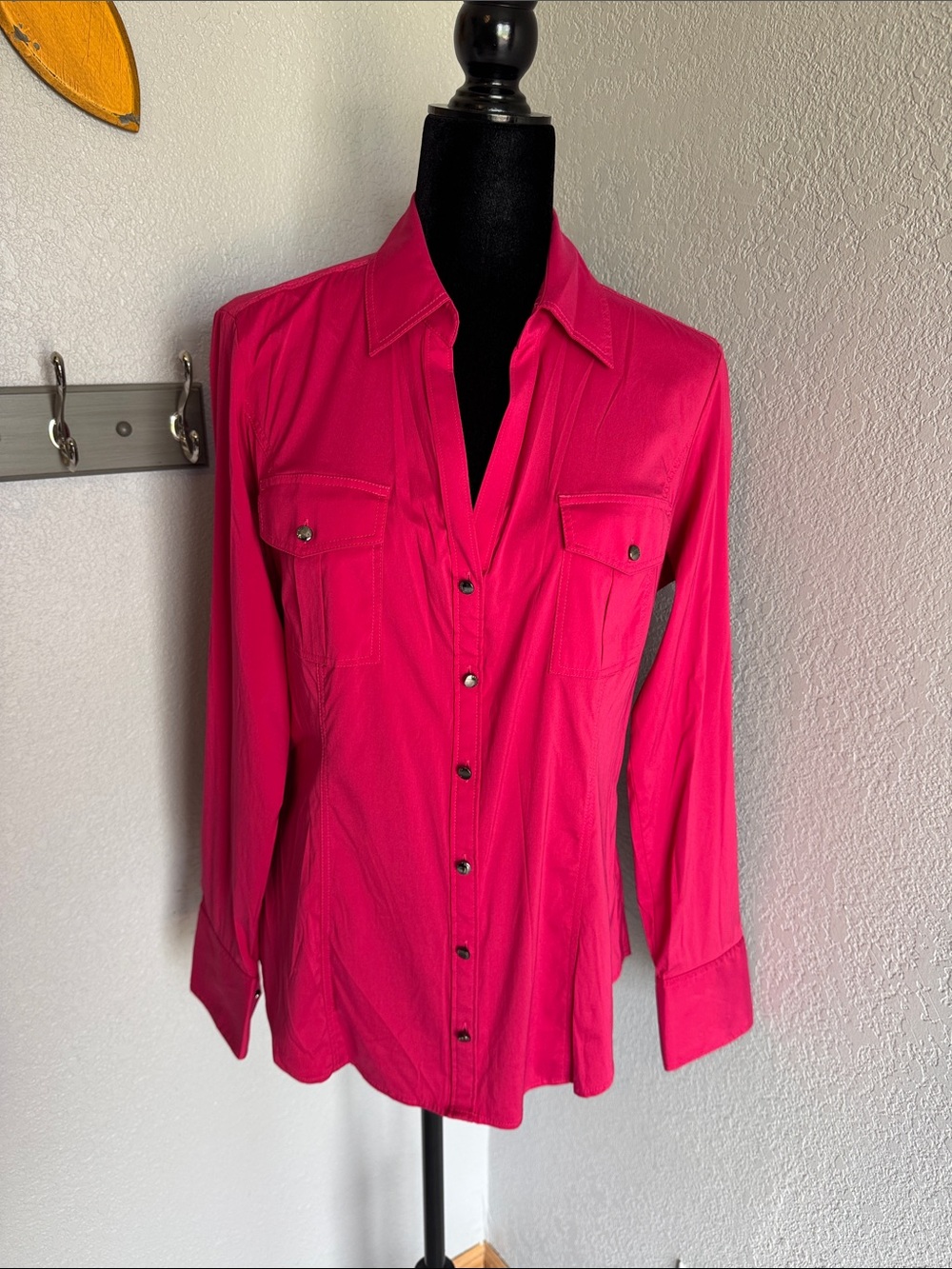 Express Women's Bright Fuchsia Button-Down Shirt